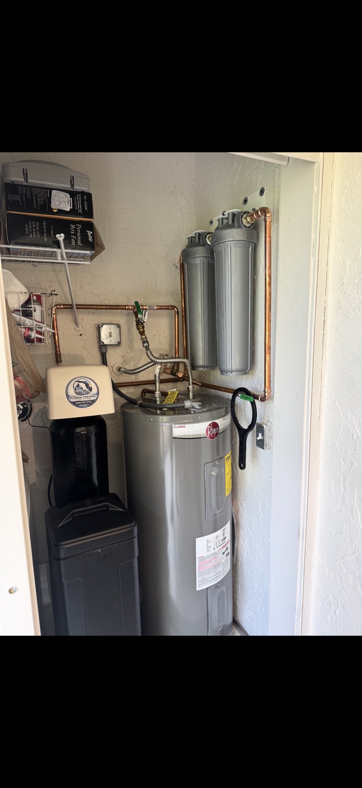 Compact copper-plumbed installation by Florida Premier Water Systems in Boynton Beach